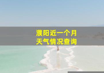 濮阳近一个月天气情况查询