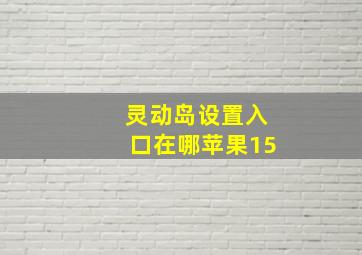 灵动岛设置入口在哪苹果15