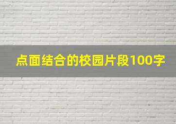 点面结合的校园片段100字