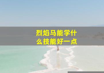 烈焰马能学什么技能好一点