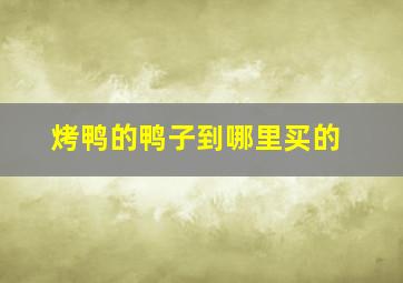 烤鸭的鸭子到哪里买的