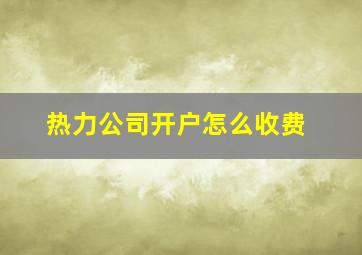 热力公司开户怎么收费