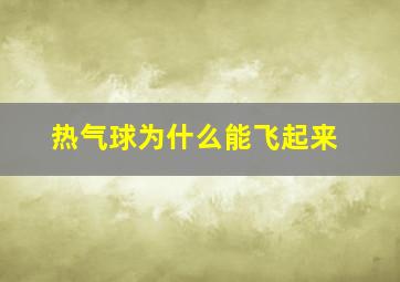 热气球为什么能飞起来