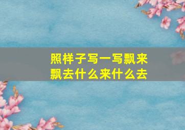 照样子写一写飘来飘去什么来什么去