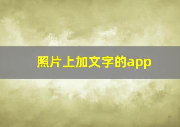 照片上加文字的app