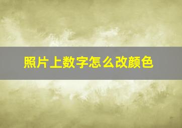 照片上数字怎么改颜色