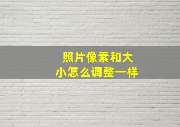 照片像素和大小怎么调整一样