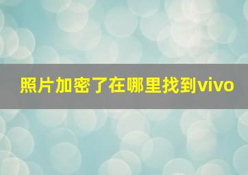 照片加密了在哪里找到vivo