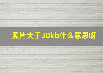 照片大于30kb什么意思呀