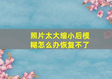 照片太大缩小后模糊怎么办恢复不了