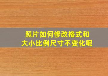 照片如何修改格式和大小比例尺寸不变化呢