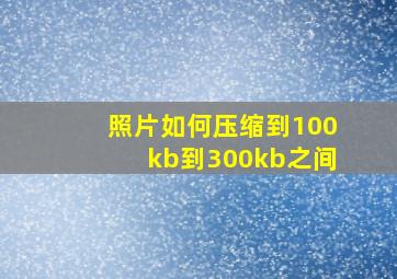 照片如何压缩到100kb到300kb之间