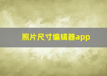 照片尺寸编辑器app