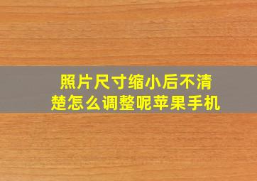 照片尺寸缩小后不清楚怎么调整呢苹果手机