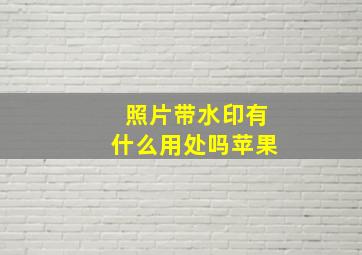 照片带水印有什么用处吗苹果