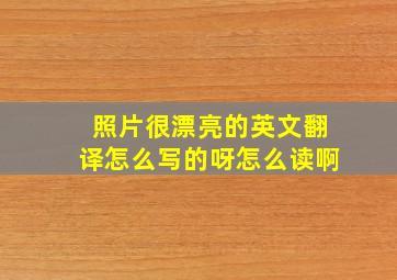 照片很漂亮的英文翻译怎么写的呀怎么读啊