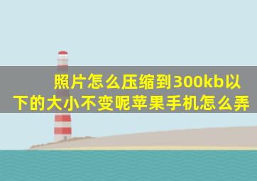 照片怎么压缩到300kb以下的大小不变呢苹果手机怎么弄