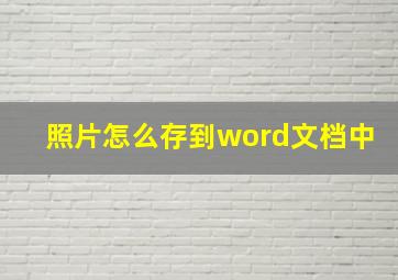 照片怎么存到word文档中