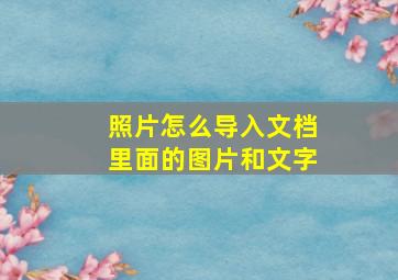 照片怎么导入文档里面的图片和文字