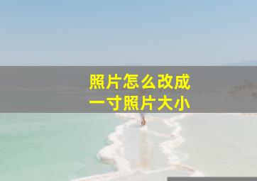 照片怎么改成一寸照片大小