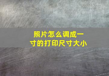 照片怎么调成一寸的打印尺寸大小