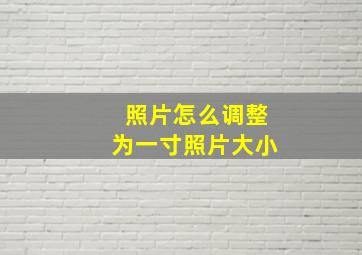 照片怎么调整为一寸照片大小