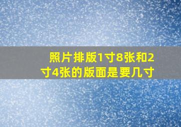 照片排版1寸8张和2寸4张的版面是要几寸