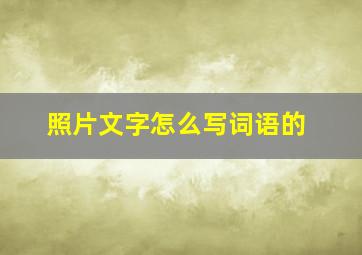 照片文字怎么写词语的