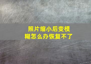 照片缩小后变模糊怎么办恢复不了