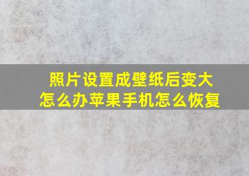 照片设置成壁纸后变大怎么办苹果手机怎么恢复