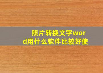 照片转换文字word用什么软件比较好使