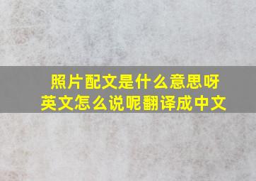 照片配文是什么意思呀英文怎么说呢翻译成中文