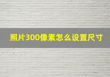 照片300像素怎么设置尺寸