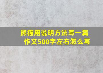 熊猫用说明方法写一篇作文500字左右怎么写