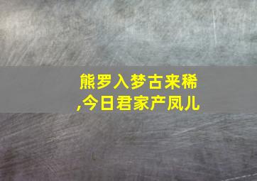 熊罗入梦古来稀,今日君家产凤儿