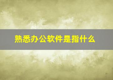 熟悉办公软件是指什么