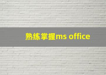 熟练掌握ms office