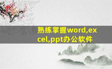 熟练掌握word,excel,ppt办公软件