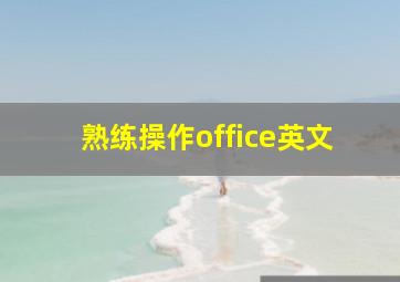 熟练操作office英文