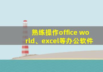 熟练操作office world、excel等办公软件