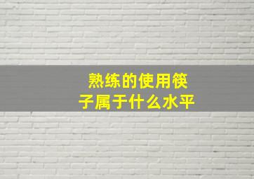 熟练的使用筷子属于什么水平