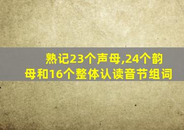 熟记23个声母,24个韵母和16个整体认读音节组词