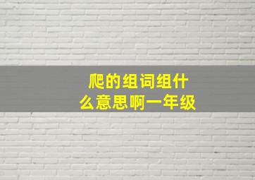 爬的组词组什么意思啊一年级