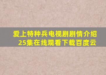 爱上特种兵电视剧剧情介绍25集在线观看下载百度云