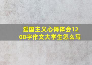 爱国主义心得体会1200字作文大学生怎么写