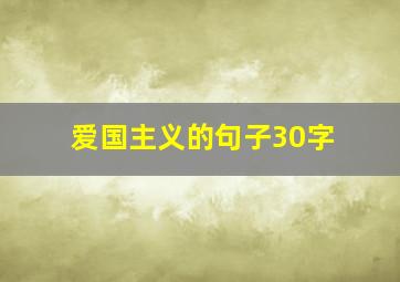 爱国主义的句子30字