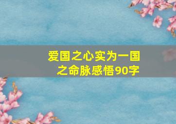 爱国之心实为一国之命脉感悟90字