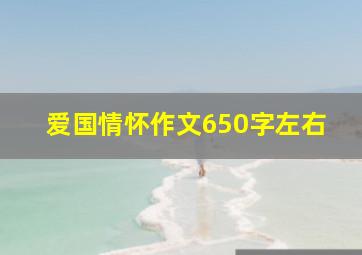 爱国情怀作文650字左右