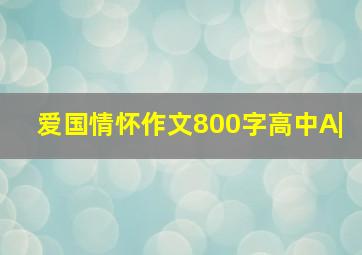 爱国情怀作文800字高中A|