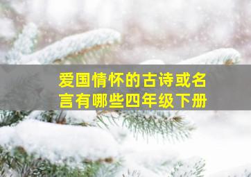 爱国情怀的古诗或名言有哪些四年级下册